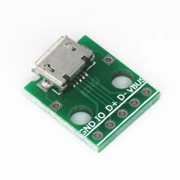 

10PCS MICRO USB To DIP Adapter 5pin Female Connector B Type PCB Converter Breadboard Switch Board SMT Mother Seat