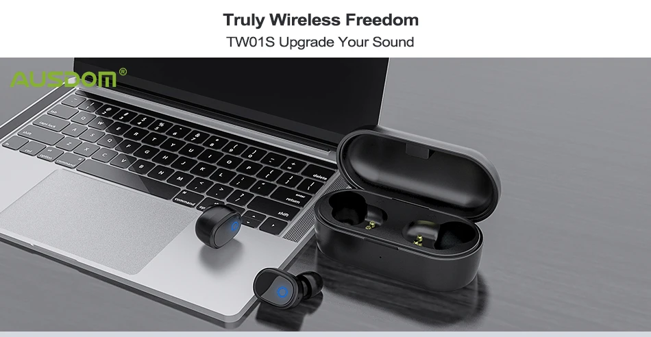 AUSDOM TW01s, беспроводные Bluetooth наушники, стерео, бас, Bluetooth 5,0, с микрофоном, TWS, свободные руки, наушники, Спортивная гарнитура для IOS Andorid