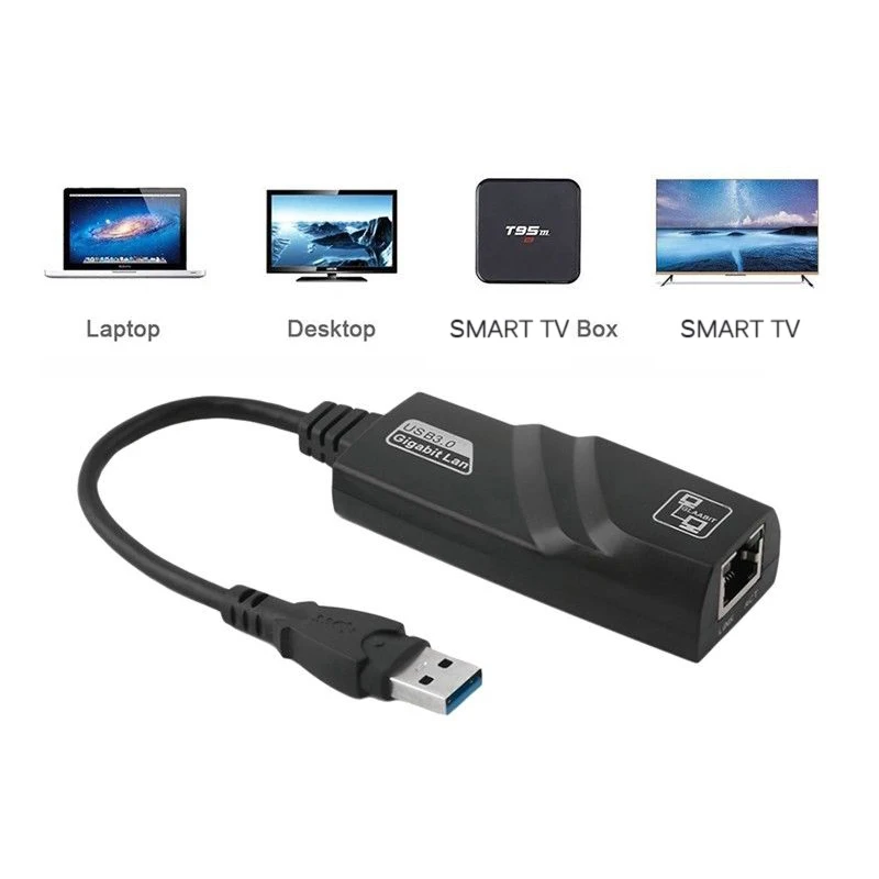 

Computer Cables & Connectors USB 3.0 to 10/100/1000 Mbps Gigabit RJ45 Ethernet LAN Network Adapter for laptop desktop TV box