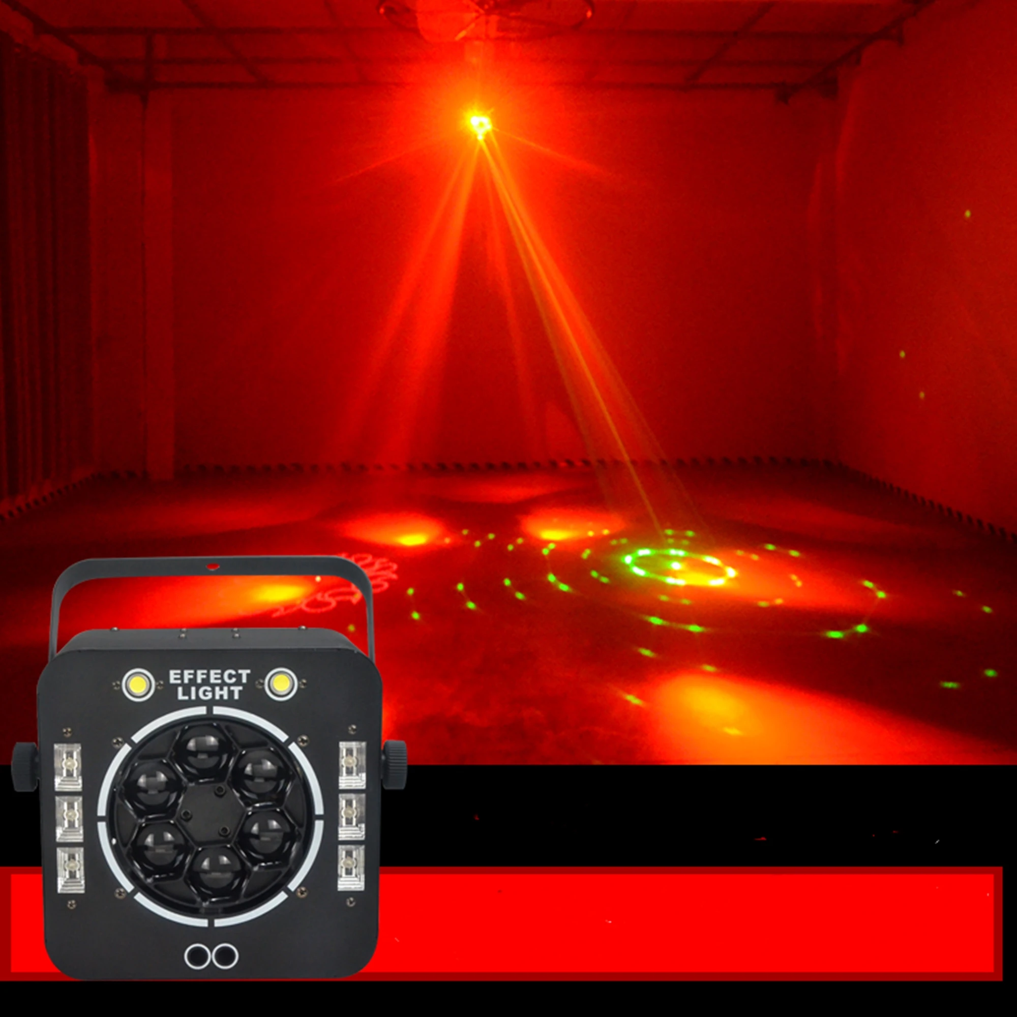 Luzes do Palco Olho de Abelha Controle de Efeito 4 em 1 Laser Rotação dj Disco Ktv Festa Clube Mostrar Desempenho Led Luz Cor 4 4 em 1 controle de efeito luz