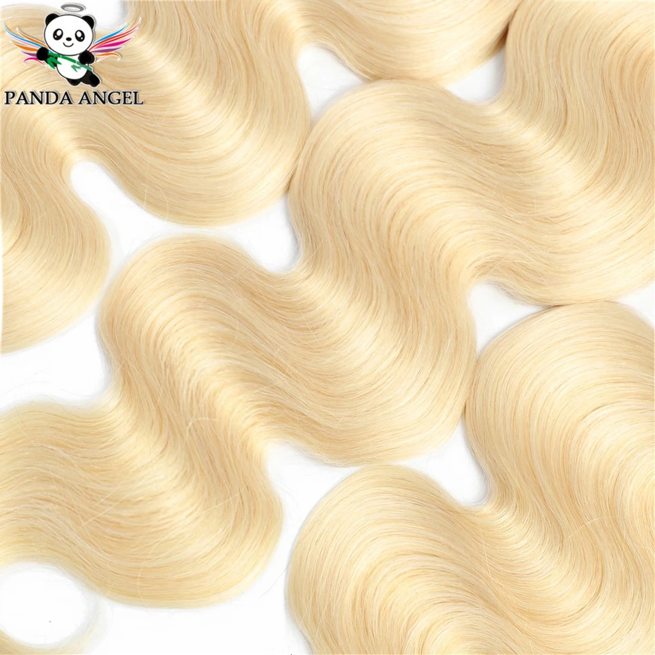 Panda#613 блонд пряди с закрытием индийские 613 объемная волна 3 пряди с кружевной застежкой блонд человеческие волосы пряди Remy 8-28 дюймов