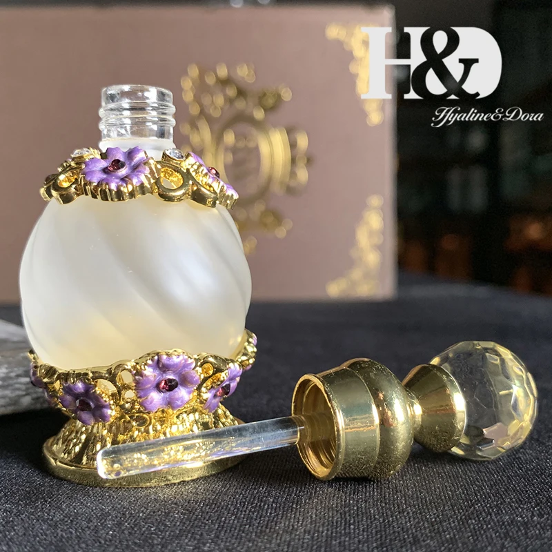 H& D Женская мода 15 мл Необычные ретро круглые пустые флаконы для духов античный розовый цветочный узор многоразовый ароматизатор контейнер Декор
