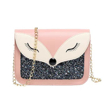 

2020 All-match Fox Women Bag New Shoulder Bag Fashion Contrasting Color Sequins Small Square Bag Women's Messenger Phone Bag #15