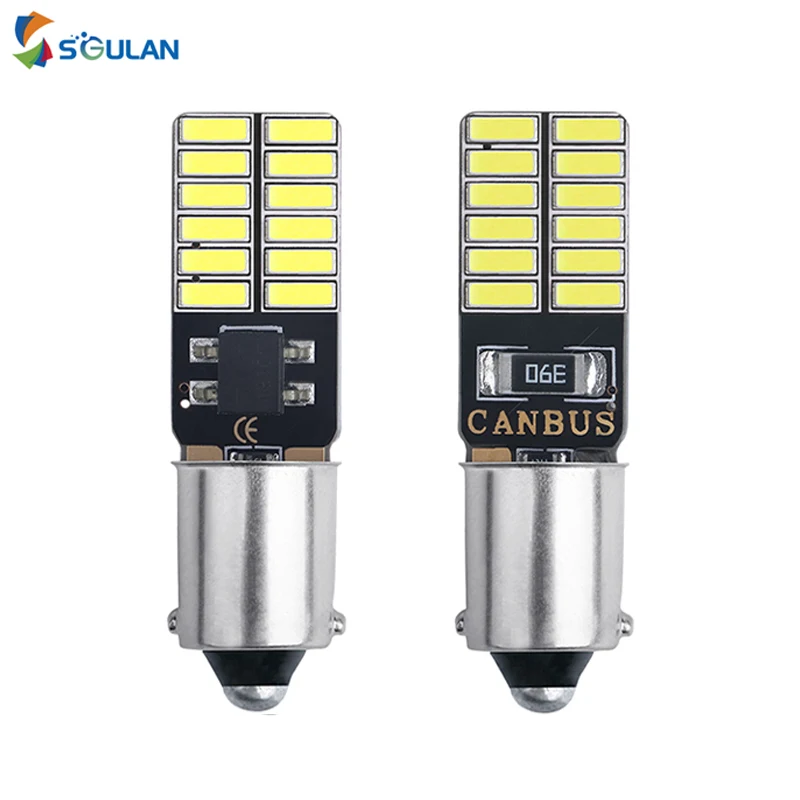 2 шт. Canbus BA9S T4W светодиодная автомобильная лампа T2W T3W H5W 4014 24smd автомобильная лампа для прибора номерного знака 12V 12913 12910 белый