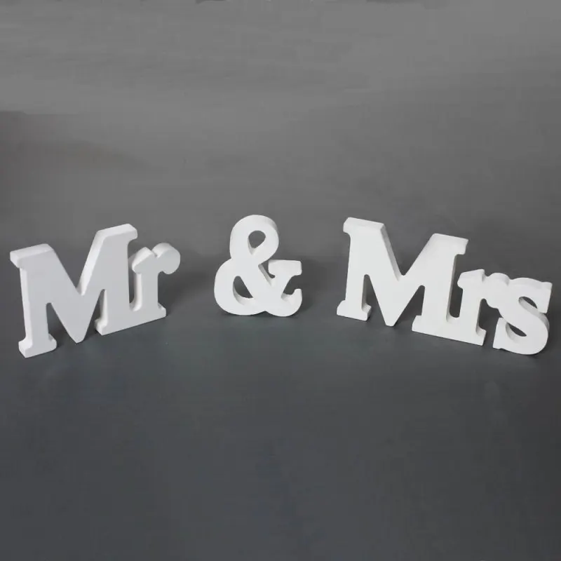  Mr Mrs Wedding Invitations White Letters Wedding Sign Just Married Photo Props Wedding Party Decora - 4.00027E+12