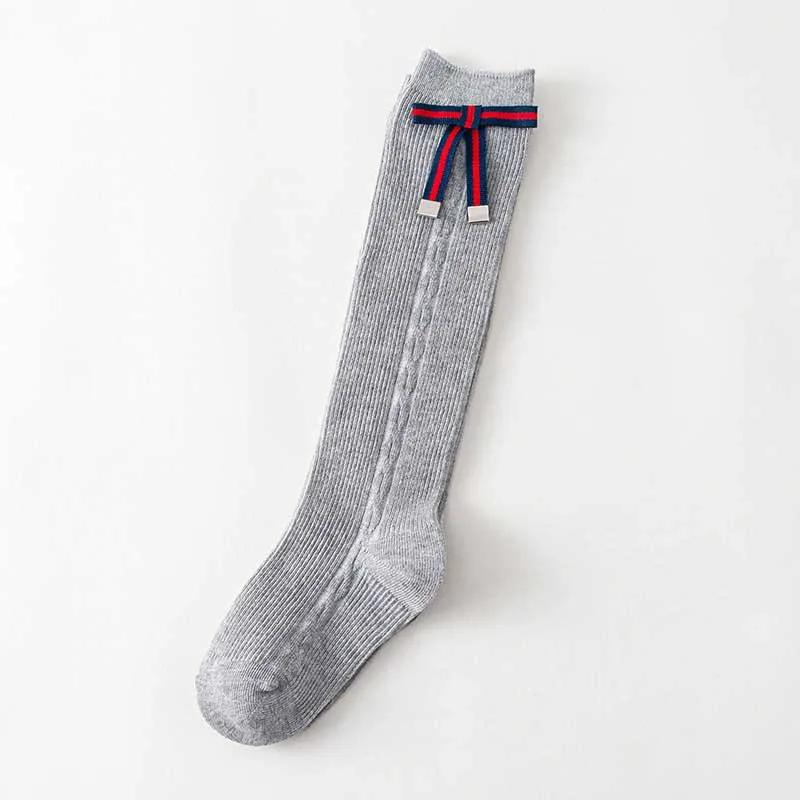 light grey 10 пара/лот, детские носки хлопковые Гольфы с бантом стильные элегантные носки принцессы с бантом и пуговицами для мальчиков и девочек - Цвет: light grey