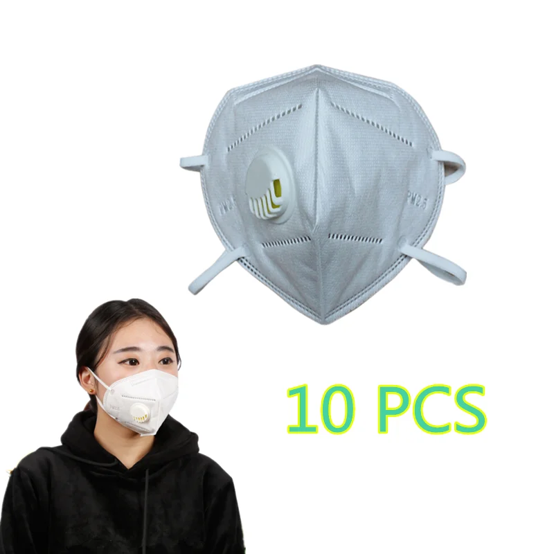 10x Хлопок PM2.5 противопылевая Маска дыхательный клапан Анти-пыль Респиратор маска для лица