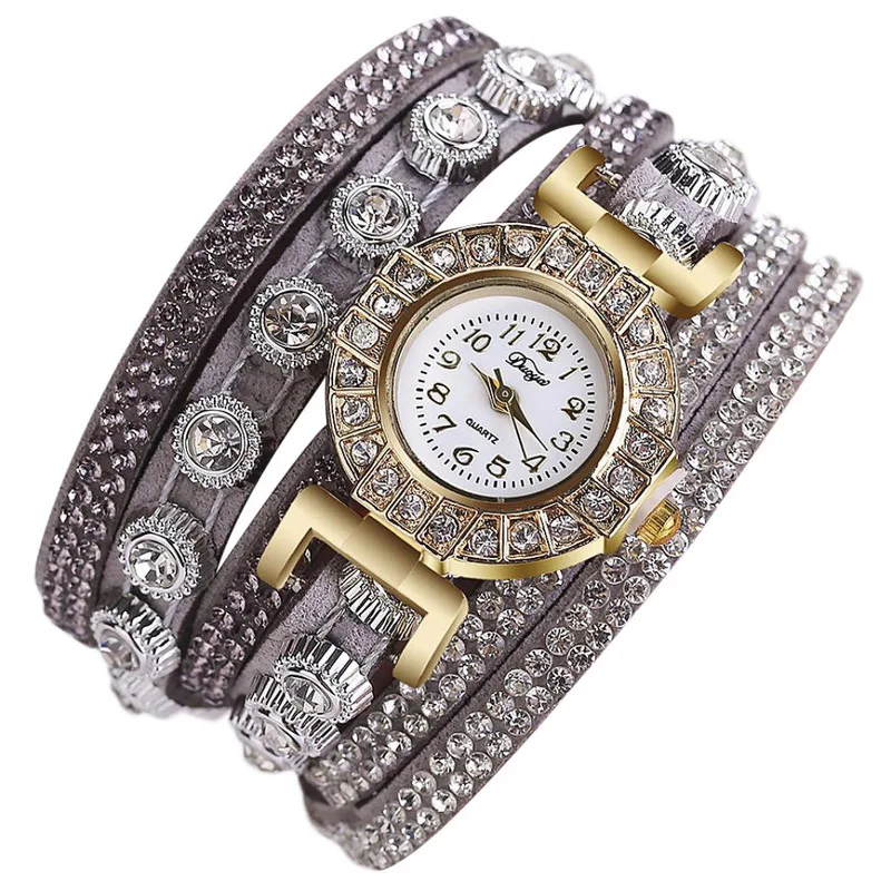 2021 New Alloy Diamond Ring Bracelet Watch Digital Face Korean Velvet Ladies Watch Quartz Watch  Women Watch Chain Bracelet Set