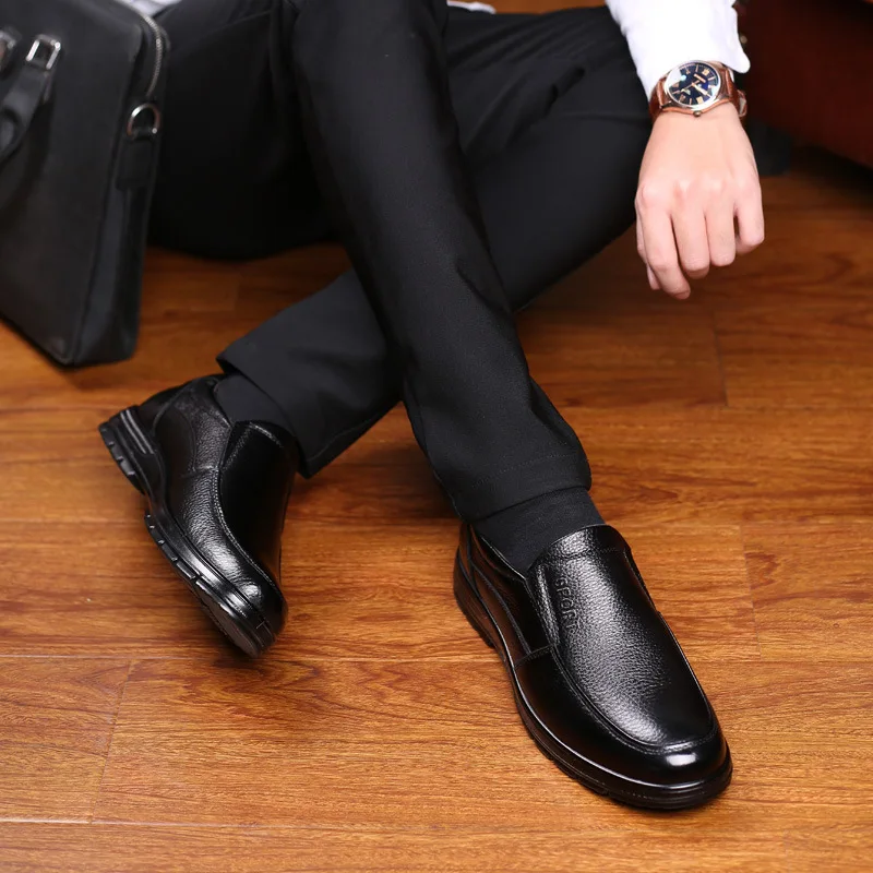 Genuine Leather Loafers Men Shoes Office Business Dress Formal