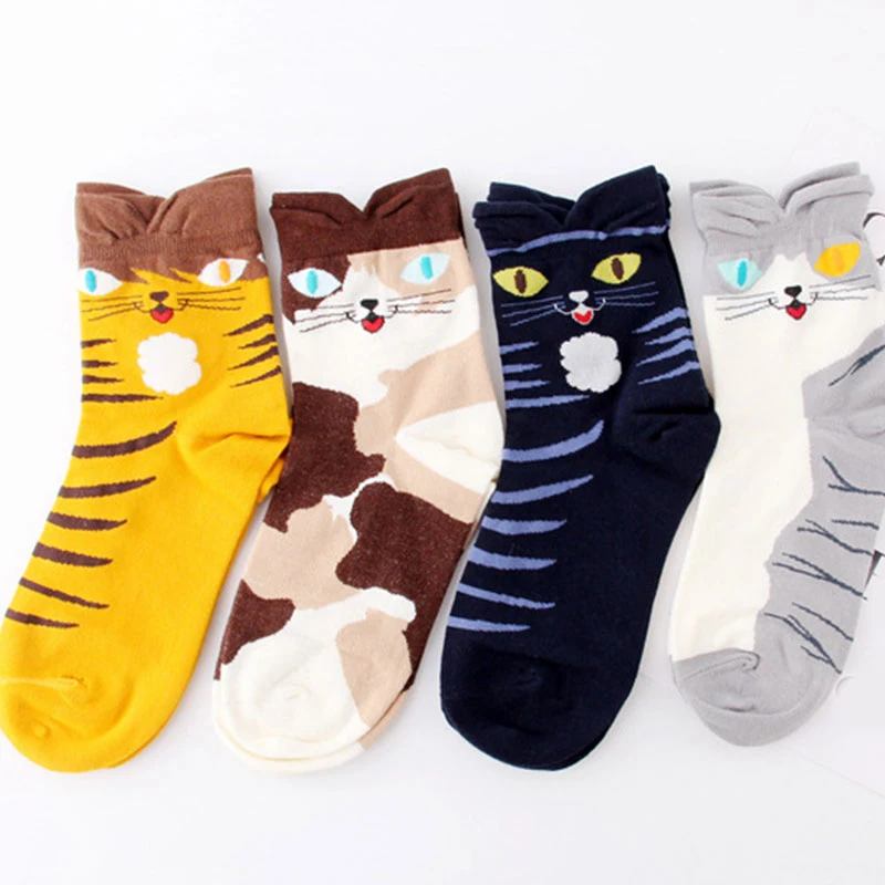 

1 Pair Kawaii Cotton Socks Cute Cats Kitty Claws Ankle Short Socks For Women Girls Cartoon Funny Paw Socks Christmas Socks