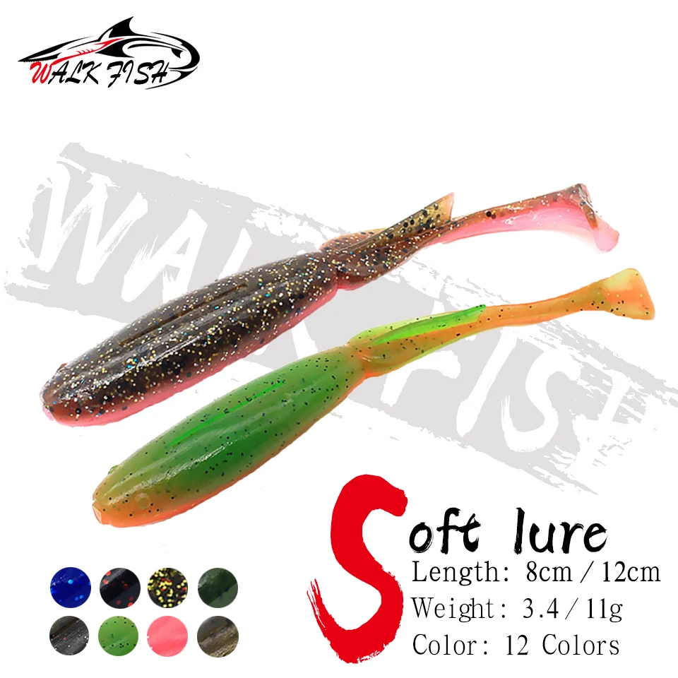 WALK FISH 8cm 12cm Soft Fishing Lures Swimbait Catfish Fishing Tackle  Wobblers For Pike And Bass Rubber Bait Softbaits