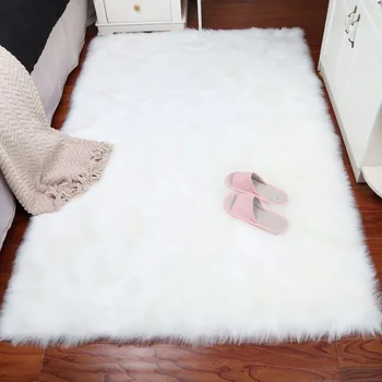 

Fluffy Rugs Faux Fur Mats For Floor Chairs Sofas Cushions Soft Faux Sheepskin Washable Carpet Warm Hairy Seat Pad