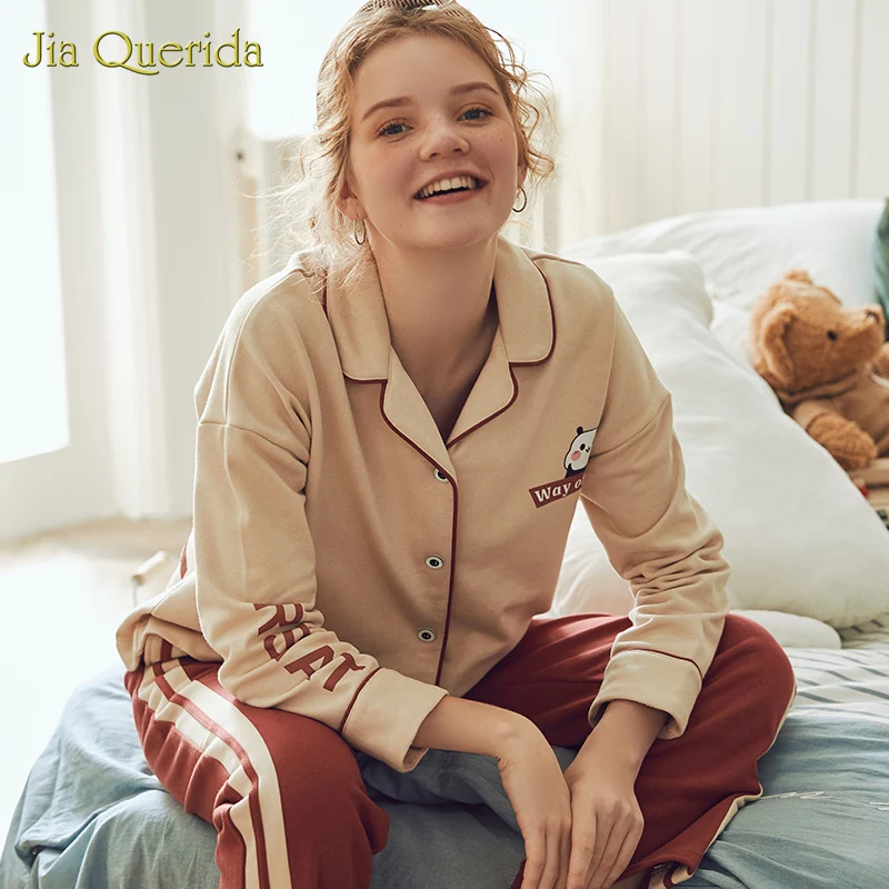 2020 New Homeclothes Turn Down Collar Pajamas for Couple Pajamas Man and Woman Front Pocket Long Sleeve Long Pants Homesuit 2020 New Homeclothes Turn Down Collar Pajamas for Couple Pajamas Man and Woman Front Pocket Long Sleeve Long Pants Homesuit
