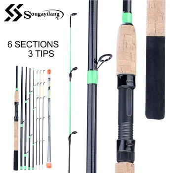 

Sougayilang 3m Feeder L M H Power Fishing Rod Lengthened Handle 6 Sections Fishing Rod Carbon Fiber Travel Rod Fishing Tackle