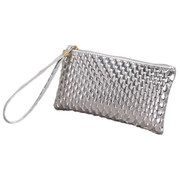 

Fashion Women PU Leather Handbag Crossbody Shoulder Messenger Bag For Party Banquet Cocktail (22cm (W) x12cm (H) x1.5cm (W), sil