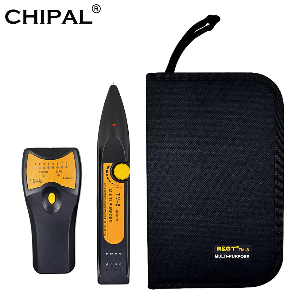 CHIPAL New TM-8 Network Wire Tracker RJ11 RJ45 Cat5 Cat6 UTP STP Telephone Phone Cable Tester Wire Tracer Line Finder Kit Pouch network wire tester