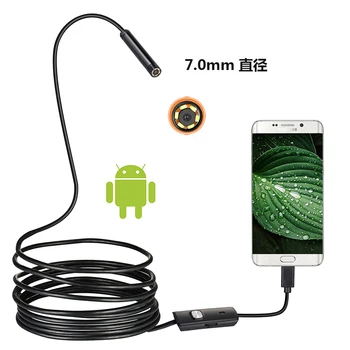 

7mm Endoscope Camera Flexible IP67 Waterproof Micro USB Inspection Borescope Camera for Android PC Notebook 6LEDs Adjustable