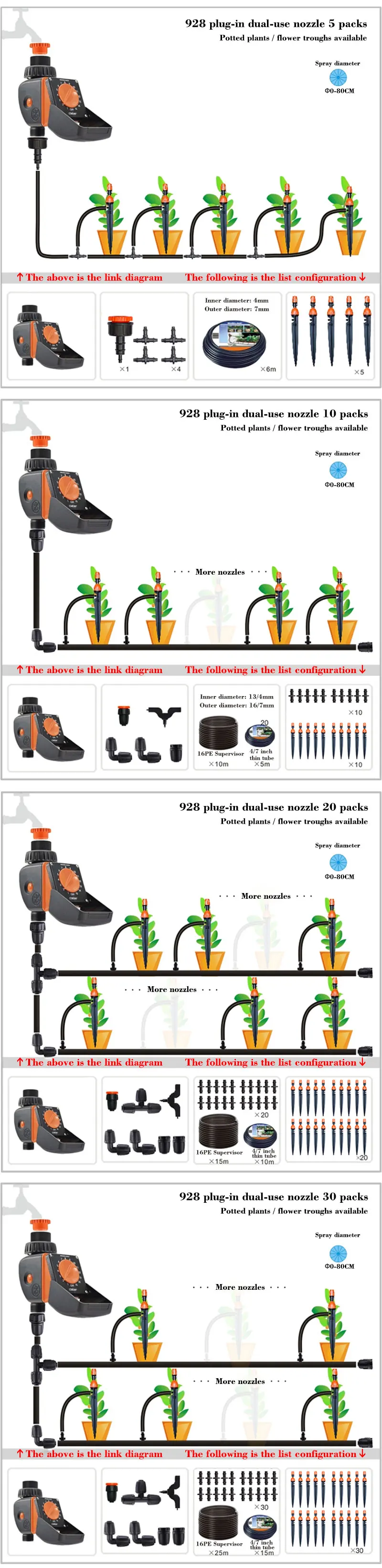 Hot Sale Ball Valve Automatic Electronic Watering Kits Garden Watering Timer Micro Drip Irrigation Timer Controller System