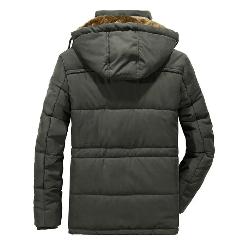 en's winter jacket plus thick velvet hooded cotton jacket warm jacket coat large size Parker coat