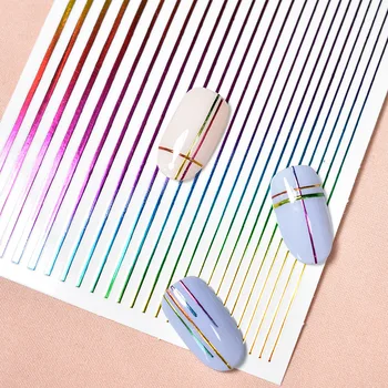 

1 Sheet Nail Sticker Gold Silver Stripe Lines 3D Metal Strip Tape Multi-size Adhesive Nail Decoration Sticker DIY Nail Stickers