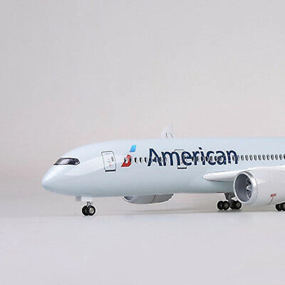 1/130 Diecast Air Force 43Cm American Airlines Led Light Airplane B787 Airforce Model Kids Toys