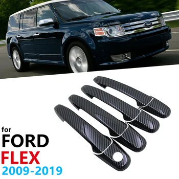 

Black Carbon Fiber Door Handles Cover Trim Set for Ford FLEX 2009~2019 Car Accessories Stickers Car Protector Styling 2010 2011