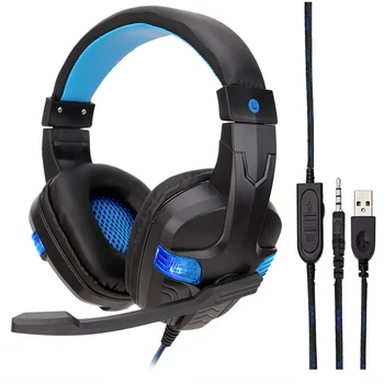 

PS4 gaming Headset computer headphones stereo with mic 3.5mm jack Led HD Bass for PC Laptop Mac Xbox one Mobile Phone