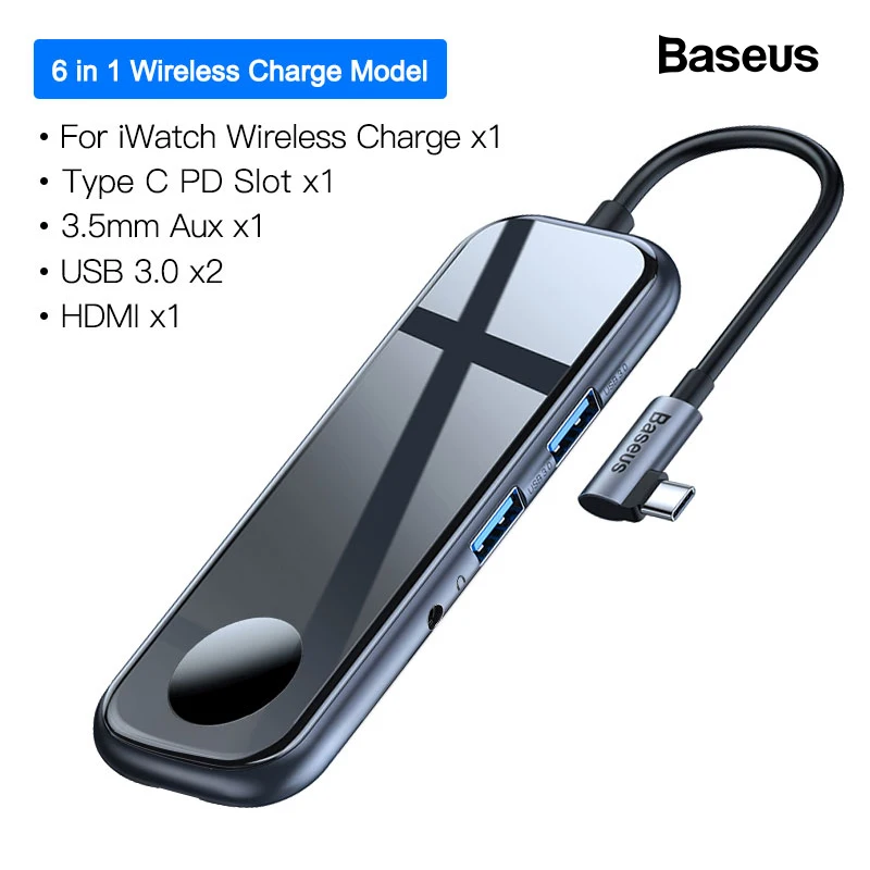 Baseus концентратор USB Type C к HDMI RJ45 Мульти USB 3,0 USB3.0 адаптер питания для MacBook Pro Air Dock 3 порта USB-C usb-хаб разветвитель