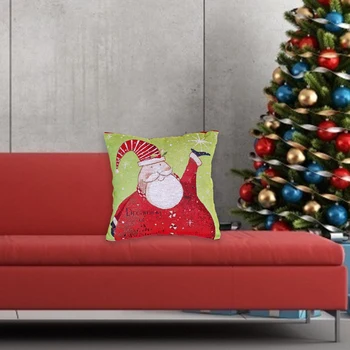 

Christmas Cushion Cover Square Pillowcase Sofa Cushions Pillow Cases Cotton Linen Pillow Covers Home Decorations