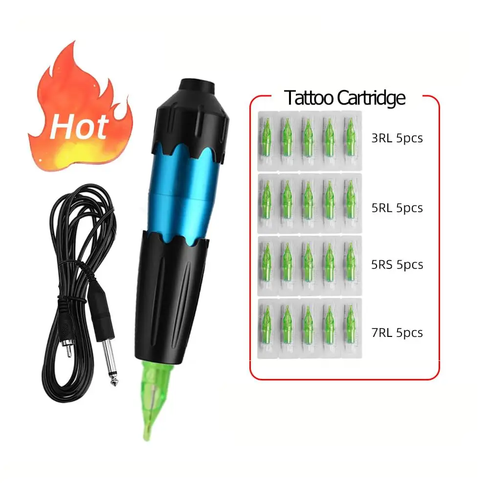 Rotary Machine Tattoo Pen Professional Tattooist Liner and Shader Electric Motor Aluminum Alloy Tattoo Gun with clip cord the tattooist of auschwitz