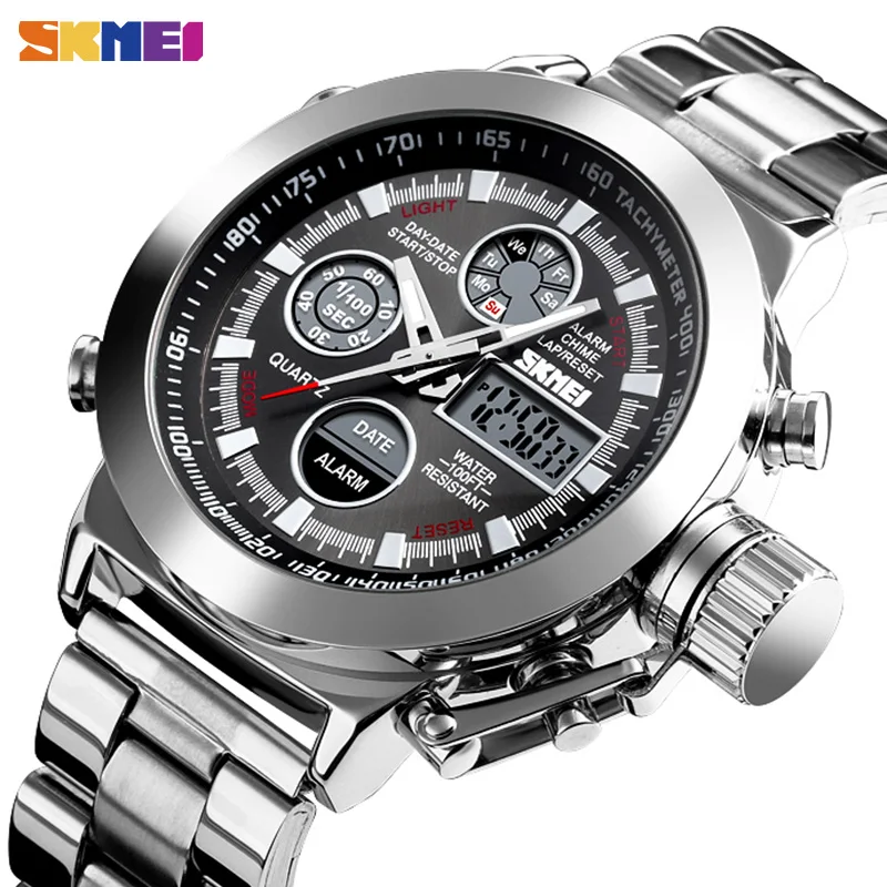 SKMEI Dual Time Digital Watches For Mens Chrono Sports Men Wrist Watch