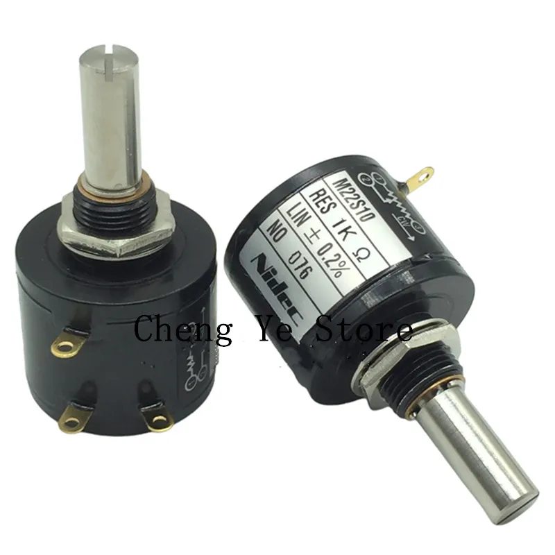 NEW NIDEC COPAL M22S10 1K 2K 0.2% multi-turn wirewound potentiometer Silver Label printer potentiometer 10 laps