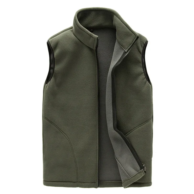 Army Green Мужской жилет мужской зимний флисовый толстый теплый жилет верхняя одежда повседневные теплые мягкие жилетки мужские ветрозащитные куртки без рукавов топы - Цвет: Army Green