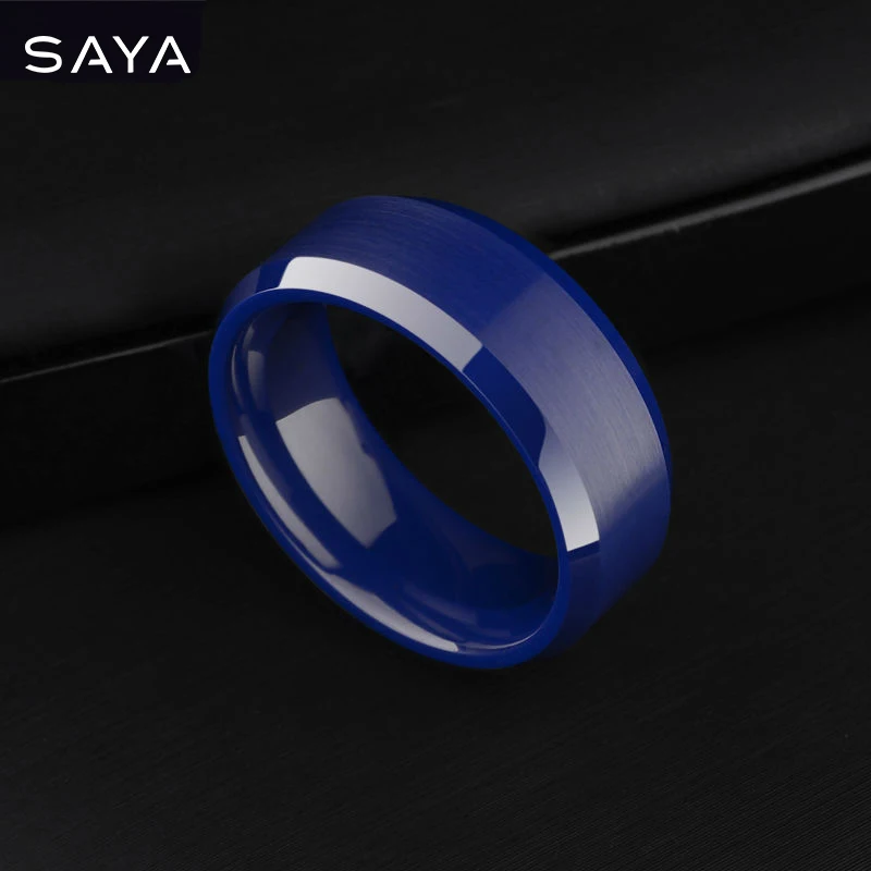 

8mm Dark Blue Hi-Tech Ceramic Rings Brused the Surface For Man's Gift With Best Price