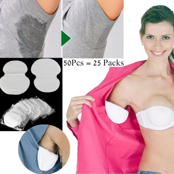 

50pcs Underarm Pads Dress Sweat Perspiration Pads Shield Underarm Armpits Sweat Pads Deodorant For Women Armpit Absorbent Pads