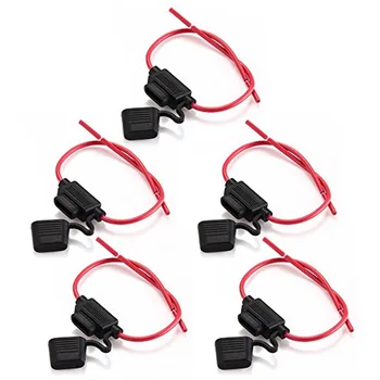 

ATC/ATO Inline Fuse Holder Waterproof In Line Car Mini Blade Fuse Holder Splash-proof for 12V 30A Fuses 5 Pieces
