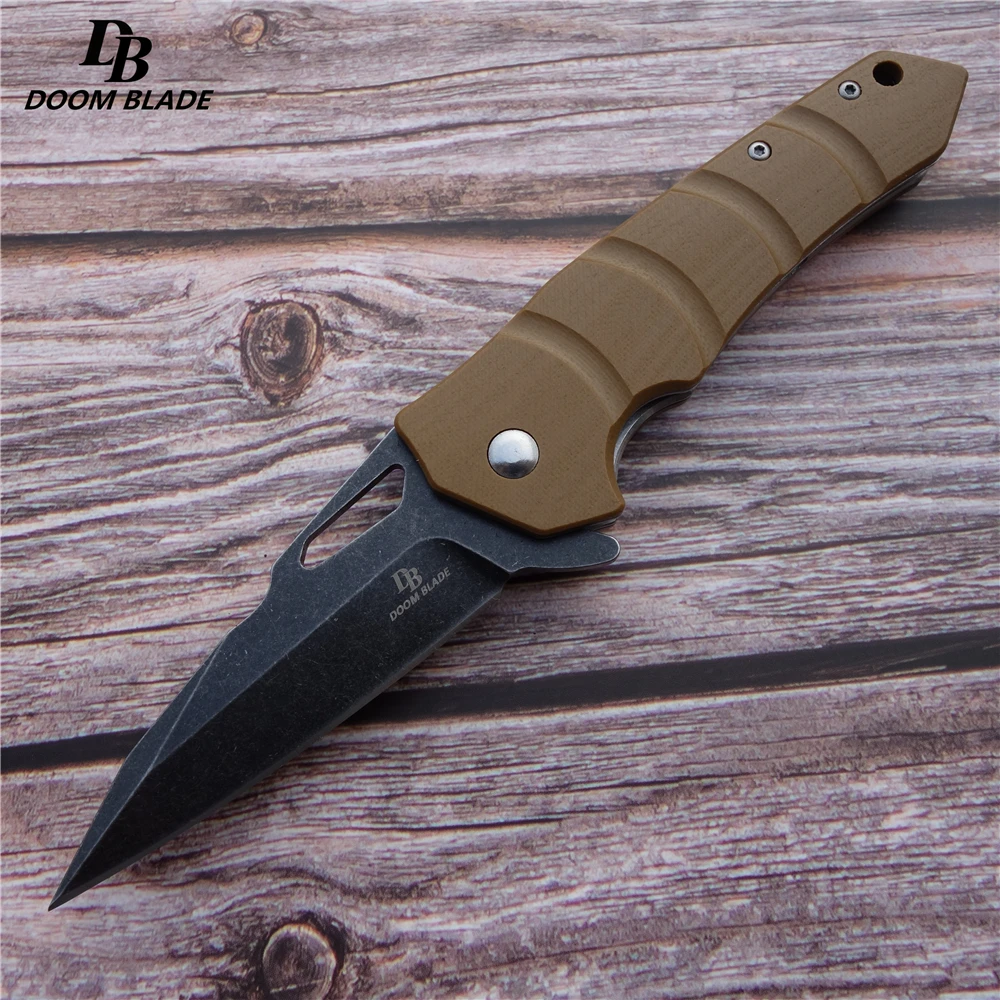 7," FH11 60-61HRC ножи военный складной нож G10 Ручка D2 лезвие 4 цвета походный тактический нож s охотничьи инструменты - Цвет: Коричневый