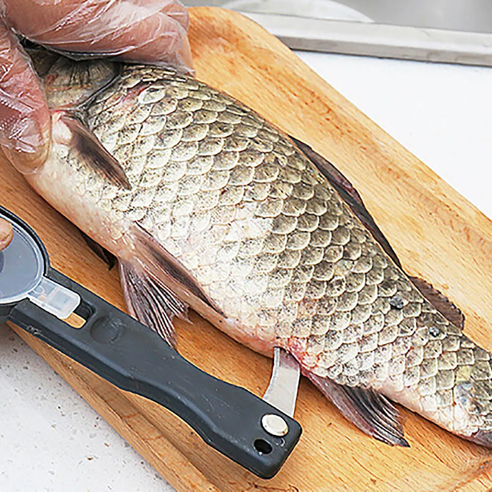 Новинка, Практичный Нож для удаления рыбьей чешуи, скребок, нож, очиститель, кухонный нож, инструменты для рыбалки, кухонная посуда, Овощечистка L* 5