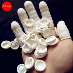 Lot de 50 protège doigts en Latex naturel, antistatiques, jetables, pour maquillage et Extension des sourcils 