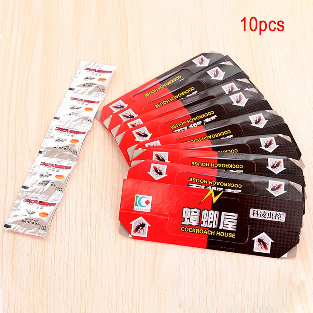 10 Pcs Eco- Friendly Strong Sticky Sticky Cockroach Trap Repellent Bait Eco-friendly Killing Bait Insect Pest Repeller Non-toxic