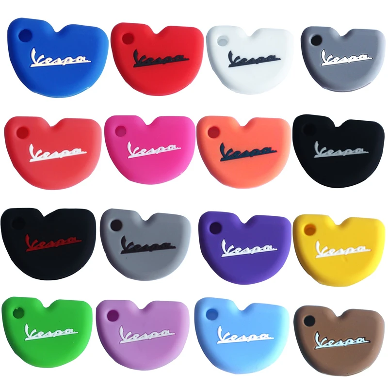 

40 pcs silicone rubber key fob set case cover cap sticker keyring keychain for Vespa piaggio new fly 3vte 125 gts gtv 250 300