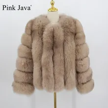 Roze Java QC20112 Vrouwen Winter Bontjassen Echte Vos Bontjas Bont Jas Kap Bontjas Luxe Mode Bont kleding Groothandel