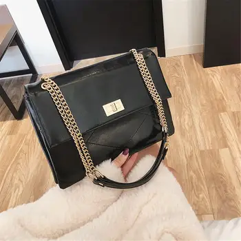 

Women Envelope Bags Fashion Gold Chains Hasp Shoulder Handbags Autumn Soft PU