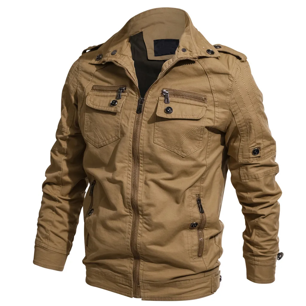Осенне-зимняя мужская куртка мужская кожаная куртка на молнии с отложным воротником с длинными рукавами#3