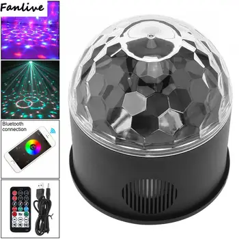 

10pcs Bluetooth+Speaker LED Magic Ball Projector Stage Light 9W 9 Colors USB 5V Wireless Phone with Sound Control for DJ