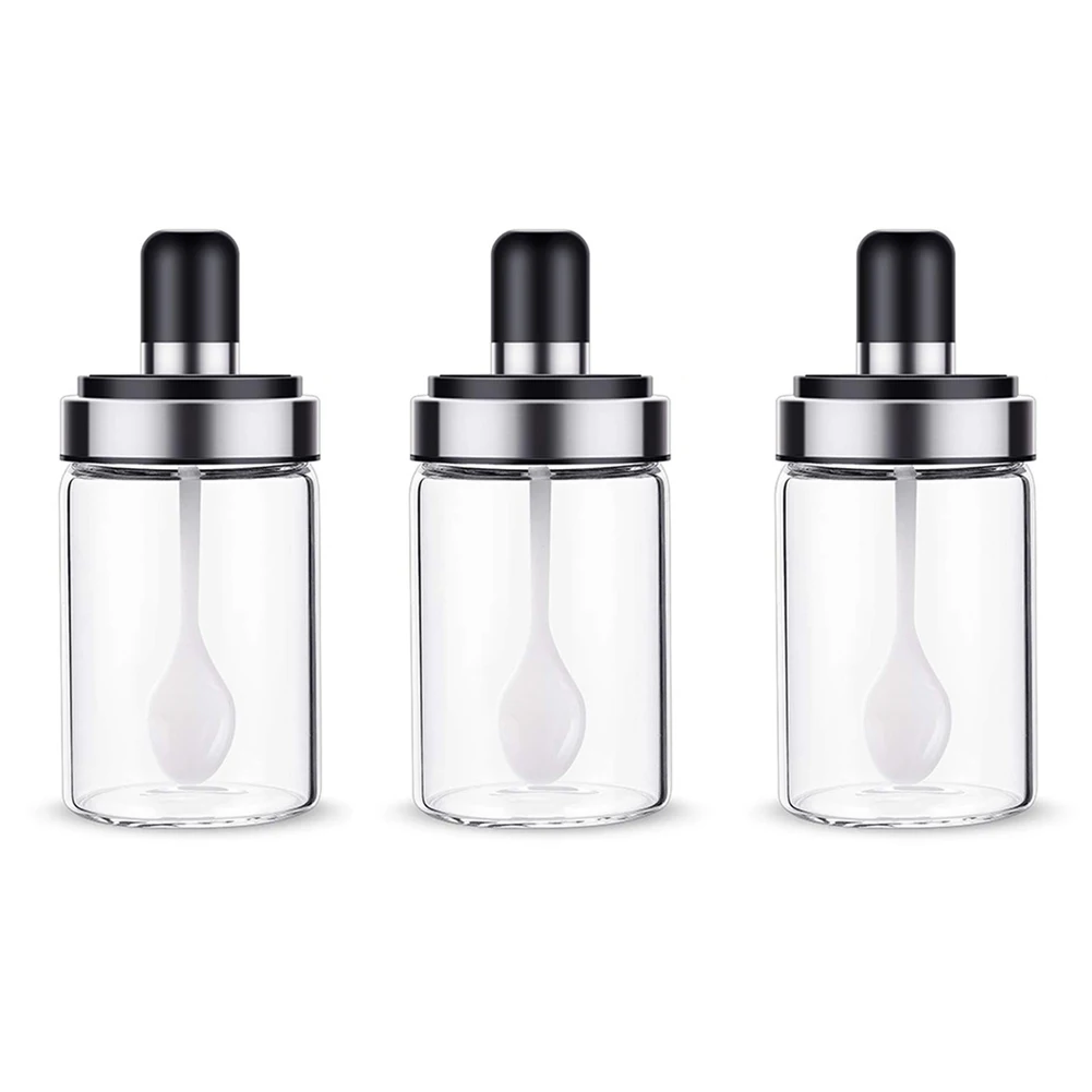 

Glass Cruet Seasoning Box Home Seasoning Honey Pepper Salt Durable Box QP2