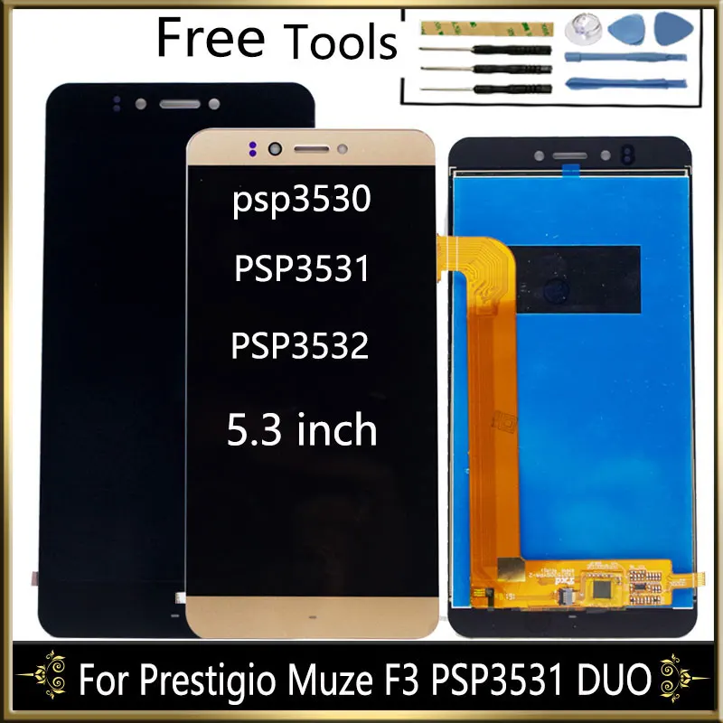 

5.3" LCD Display For Prestigio Muze F3 PSP3531 DUO PSP 3531 Muze D3 PSP3530 PSP3532 Duo LCD Display with Touch Screen Assembly