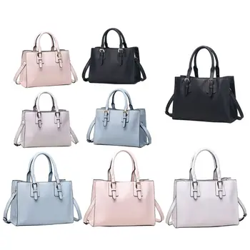

Women Solid Color Fashion PU Handbag Elegant Lady Large Capacity Shoulder Crossbody Bag Female Casual Satchel Shopping Tote