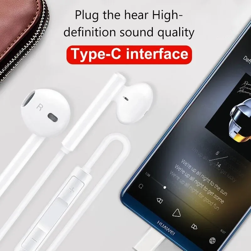 Huawei классические наушники CM33 в ухо type-C разъемы гарнитура с управлением стерео для телефонов huawei mate 10 P20 Pro Honor 9 10