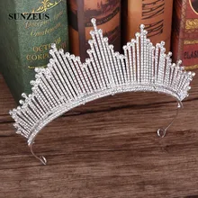 Хрустальные свадебные диадемы, блестящие короны принцессы невесты, серебряные женские свадебные аксессуары SQ412
